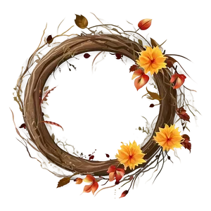 Rustic Autumn Wreath Png Pvc50 PNG Image