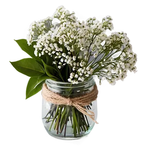 Rustic Babys Breath Centerpiece Png 06132024 PNG Image