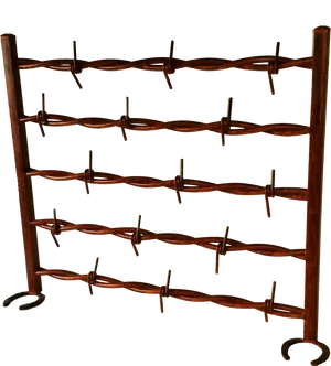 Rustic Barbed Wire Fence Section PNG Image