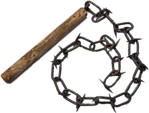 Rustic Barbed Wire Whip PNG Image