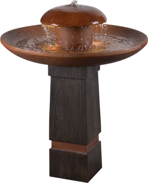 Rustic Brown Garden Fountain.png PNG Image