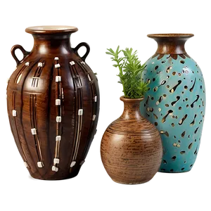 Rustic Ceramic Vases Png 06132024 PNG Image