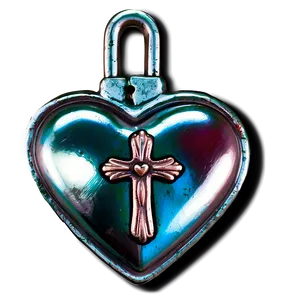 Rustic Chrome Heart Cross Image Png Nex63 PNG Image