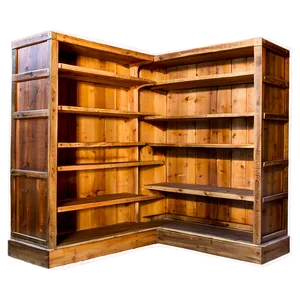 Rustic Empty Bookshelf Png Vyw PNG Image