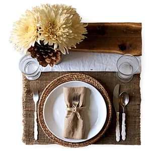 Rustic Fall Table Setting Png Uur PNG Image