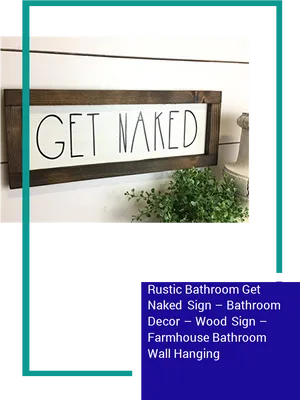 Rustic Get Naked Wood Sign PNG Image