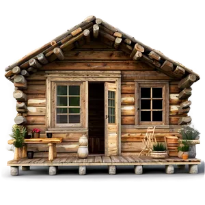 Rustic Log Cabin Design Png Mbm PNG Image