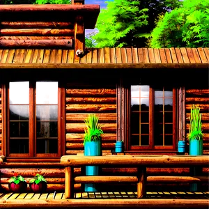 Rustic Log Cabin Design Png Tuq PNG Image