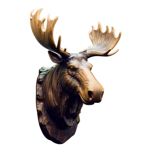 Rustic Moose Head Carving Png 06292024 PNG Image