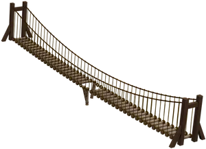 Rustic Rope Bridge3 D Model PNG Image