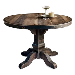 Rustic Round Table Charm Png Plh PNG Image