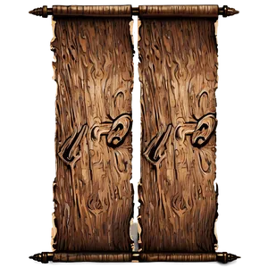 Rustic Wood Scroll Banner Png Rro41 PNG Image