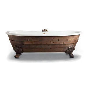 Rustic Wooden Bath Tub Png Sjm PNG Image