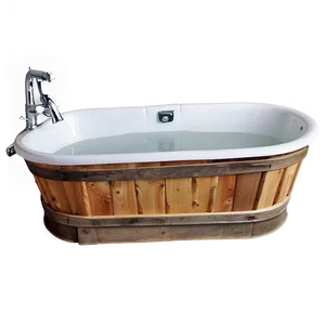 Rustic Wooden Bath Tub Png Tlj PNG Image