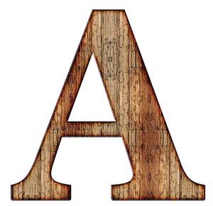 Rustic Wooden Letter A PNG Image