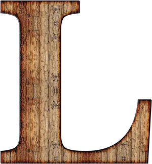 Rustic Wooden Letter L PNG Image