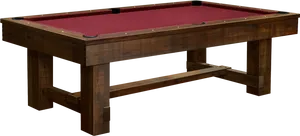 Rustic Wooden Pool Table PNG Image