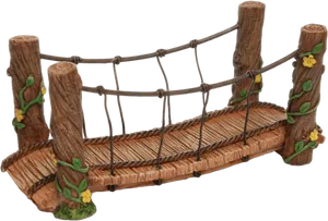 Rustic Wooden Rope Bridge PNG Image