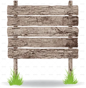 Rustic Wooden Signboard Background PNG Image