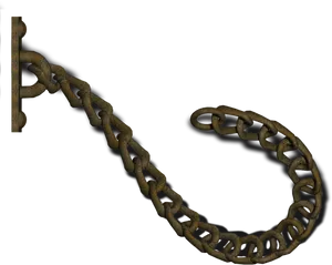 Rusty Chain Attachedto Wall PNG Image