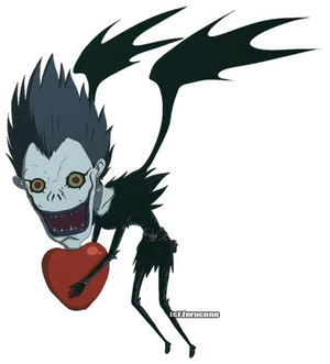 Ryuk_with_ Apple_ Death_ Note_ Anime_ Character PNG Image