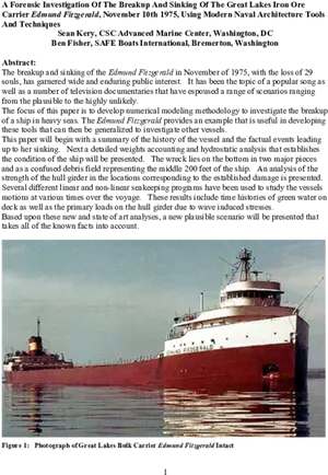 S S Edmund Fitzgerald Research Document PNG Image