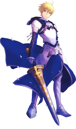 Saber Anime Character Pose PNG Image