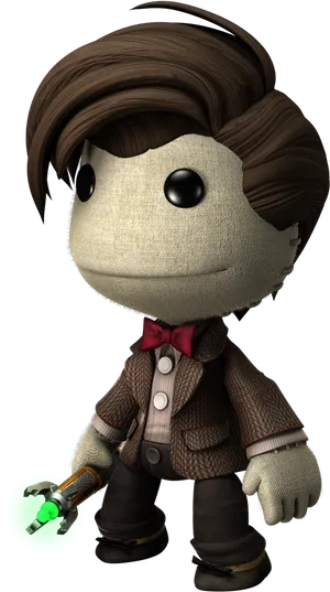 Sackboy Doctor With Sonic Screwdriver PNG Image