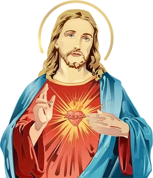 Sacred Heartof Jesus Illustration PNG Image