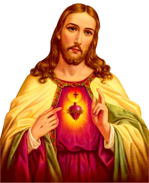 Sacred Heartof Jesus Portrait PNG Image