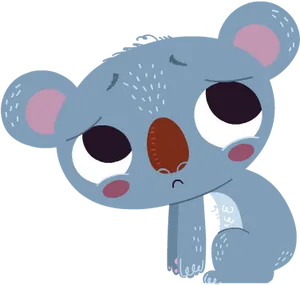 Sad Cartoon Koala PNG Image