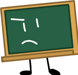 Sad Chalkboard Cartoon Character PNG Image