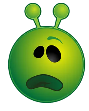 Sad Green Alien Emoji PNG Image