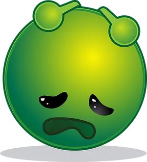 Sad Green Alien Emoji PNG Image