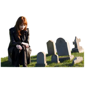 Sad Person At Graveyard Png Xbc PNG Image