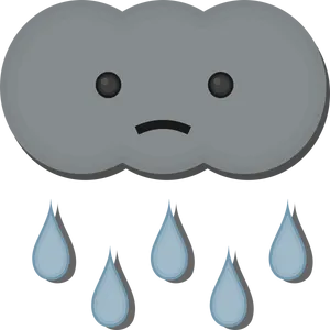 Sad Rain Cloud Cartoon PNG Image