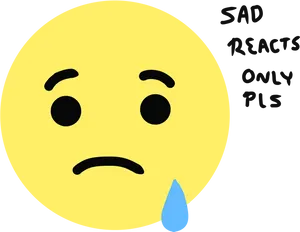 Sad Reaction Emojiwith Tear PNG Image