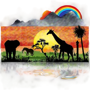 Safari Sunset Silhouettes Png 16 PNG Image