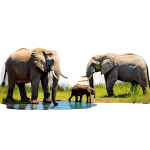 Safari Waterhole Animals Png 63 PNG Image