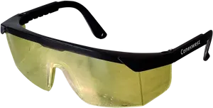 Safety Goggles Yellow Tinted Lens PNG Image