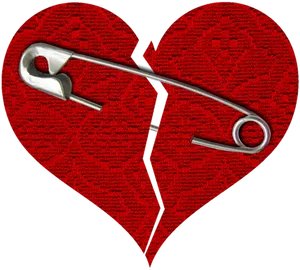 Safety Pin Mending Broken Heart PNG Image