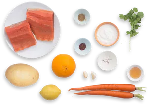 Saffron Infused Ingredients Layout PNG Image