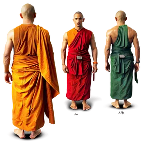 Saffron Monk Gown Png 06262024 PNG Image