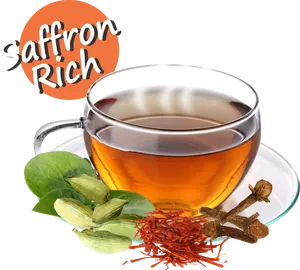 Saffron Rich Herbal Tea PNG Image