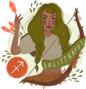 Sagittarius Zodiac Illustration PNG Image