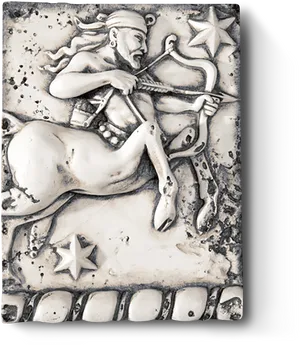 Sagittarius Zodiac Relief Art PNG Image