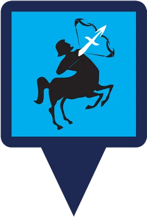 Sagittarius Zodiac Sign Pin Design PNG Image