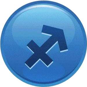 Sagittarius Zodiac Symbol Button PNG Image