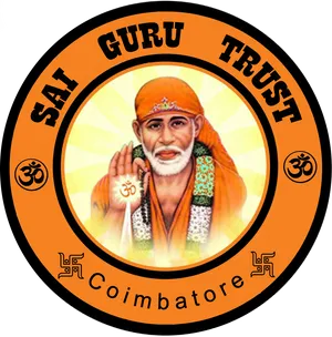 Sai Baba Coimbatore Guru Trust Emblem PNG Image