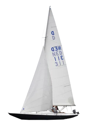 Sailboat Calm Waters Solo Sailor PNG Image